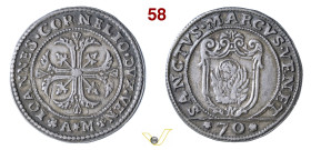 VENEZIA GIOVANNI II CORNER (1709-1722) 1/2 Scudo, sigle AM Ag g 15,46 mm 36 • Bella patina q.SPL