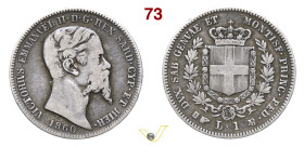 VITTORIO EMANUELE II, Re di Sardegna (1849-1861) 1 Lira 1860 Torino Au MB