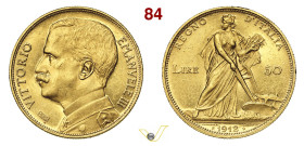 VITTORIO EMANUELE III (1900-1946) 50 Lire 1912 R, Roma MIR 1121b Cudazzo 1234b Pagani 653 Au g 16,16 mm 28 • Minimo colpetto al bordo SPL