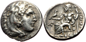 Kings of Macedon Philip III Arrhidaios (323-317 BC) AR Drachm (Silver, 16mm, 4.09g) In the name and types of Alexander III. Lampsakos mint. Struck und...