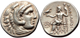 Kings of Macedon, Antigonos I Monophthalmos AR Drachm (Silver, 18mm, 4.09g) In the name and types of Alexander III. Magnesia ad Maeandrum, circa 319-3...