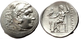 Kings of Macedon, Alexander III The Great (336-323 BC) AR Tetradrachm (Silver, 30mm, 16.98g) Macedonia, Lifetime Issue, 336-c. 323 BC, Amphipolis
Obv...