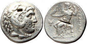 Kings of Macedon in the name of Alexander the Great AR Tetradrachm (Silver, 16.88g, 30mm), ca. 280-275 BC BC 
Obv: Head of Herakles wearing lion skin ...