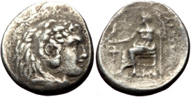 Kings of Macedon Alexander III 'the Great' (336-323 BC) AR Drachm (Silver, 16mm, 4.29g) Sardes Struck under Menander, circa 324/3 BC. 
Obv: Head of He...