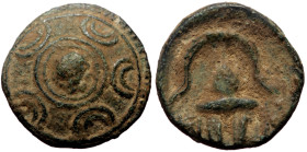 Kings of Macedon (temp. Philip III – Antigonos I Monophthalmos, ca 323-310 BC) AE Half Unit (Bronze, 16mm, 3.05g) Uncertain mint in western Asia Minor...