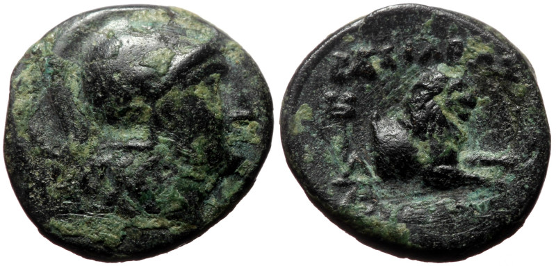 Kings of Thrace, Lysimachia AE (Bronze, 2.22g, 14mm) Lysimachos 305-281 BC
Obv: ...