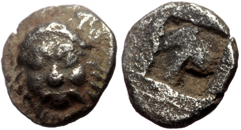 *Rare*
Lesbos, Methymna (ca 480-460 BC) AR Hemiobol (Silver, 6mm, 0,31g)
Obv: ...