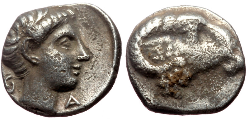 Troas, Kebren (ca. 387-310 BC) AR hemiobol (Silver, 7mm, 0.39g)
Obv: Ram's head ...