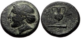 Very rare, unpublished in major references
Aeolis, Larissa Phrikonis (ca 4th century BC) AE (Bronze, 17mm, 5.21g) 6h).
Obv: Female head l., wearing ...