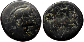 Ionia, Ephesos AE (Bronze, 8.92g, 23mm) ca 50-27 BC., unidentified magistrate
Obv: Diademed and draped bust of Artemis right, bow and quiver over shou...