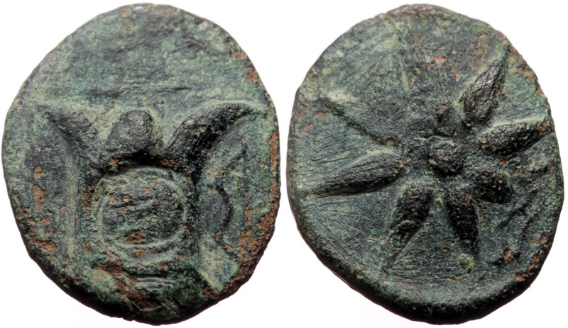 Pontos, Amisos AE (Bronze, 20mm, 3.90g) ca 130-100 BC
Obv: Bashlyk left.
Rev: Ei...