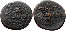 Pontos, Amisos (ca 90-85 BC) AE (Bronze, 21mm, 5.98g) 
Obv: Aegis 
Rev: Nike advancing right, holding palm tied with fillet over left shoulder. 
Ref: ...
