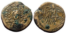 Pontos, Amisos. Mithradates VI (120-63 BC) AE (Bronze, 22mm, 7.36g) local civic issue under Mithradates VI 
Obv: Facing Gorgonion as boss of fleece (a...