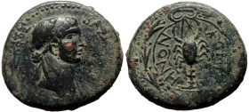 Kings of Commagene, Antiochos IV Epiphanes (38-72) AE (Bronze, 13.84g, 27mm) Kommagene 
Obv: BACIΛЄYC M[ЄΓ] ANT[IOΧ]OC ЄΠI, diademed head to right 
Re...