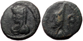 Kings of Sophene, Mithradates I (2nd half of 2nd century BC) AE Chalkous (Bronze, 13mm, 1.85g) Arkathiokerta (?).
Obv: R - P Diademed head of Mithrad...