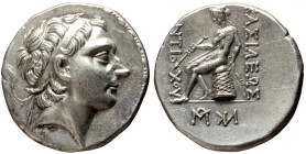 Seleukid Kings of Syria, Antiochos III Megas (223-187 BC) AR Tetradrachm (Silver, 16.70g, 28mm)
Obv: Diademed head right 
Rev: ΒΑΣΙΛΕΩΣ ΑΝΤΙΟ-ΧΟΥ, Apo...