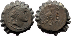 Seleukid Kings of Syria, Alexander I Balas (152-145 BC) AE Serrate (Bronze, 22mm, 9.35g) Uncertain mint, probably in northern Syria. 
Obv: Diademed he...