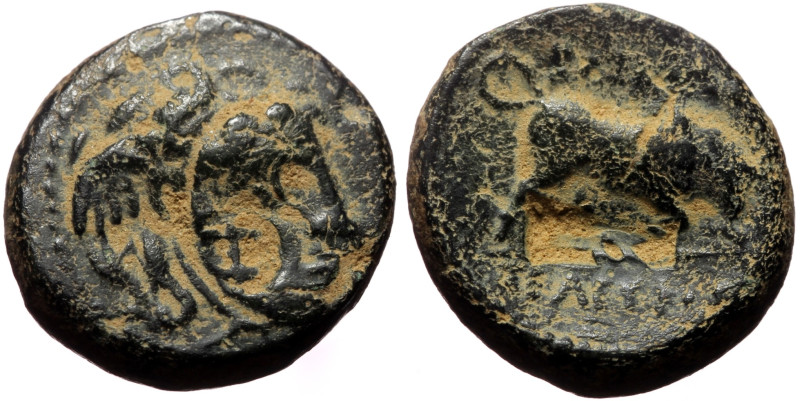 Seleukid Kings of Syria, Seleukos I Nikator (312-281 BC) AE (Bronze, 3.53g, 15mm...
