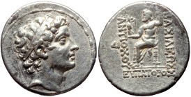 Seleukid Kings of Syria, Antiochos V Eupator (164-162 BC), AR Tetradrachm (Silver, 30mm, 16.61g) Antioch on the Orontes, 
Obv: Diademed head facing ri...