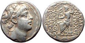 Seleukid Kings of Syria, Antiochos X Eusebes Philopator (94-88 BC) AR Tetradrachm (Silver, 15.88g, 27mm) Antiochia on the Orontes, First reign, 94. 
O...