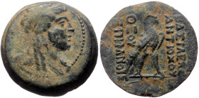 Seleukid Kings of Syria, Antiochos IV Epiphanes (175-164 BC) AE (Bronze, 27mm, 18.81g) Antioch, 169-168. 
Obv: Draped bust of Isis to right, wearing t...