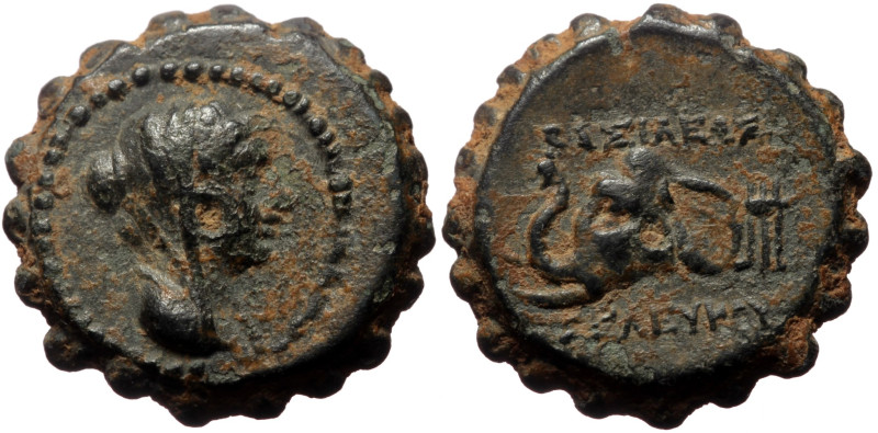 Seleukid Kings of Syria, Antioch on the Orontes AE Serrate (Bronze, 3.88g, 16mm)...