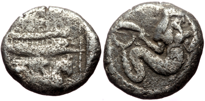 *Rare* Phoenicia, Arados (Early 4th century BC) AR Tetrobol of the Persian Stand...