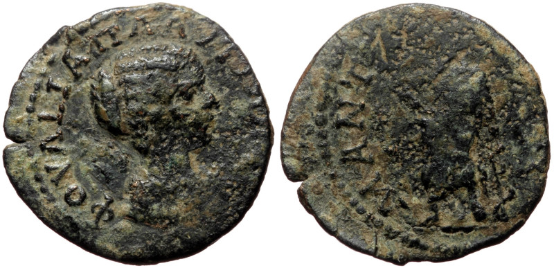 Arcadia, Mantinea AE (Bronze, 22mm, 2.69g) Plautilla (Augusta, 202-205) AE Assar...