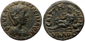 Lydia, Saitta AE (Bronze, 6.30g, 21mm) Tranquillina, wife of Gordian III, 241-244. 
Obv: ΦΟVΡ ΤΡΑΝΚVΛΛΕΙΝΑ CΑ Draped bust of Tranquillina to right, we...
