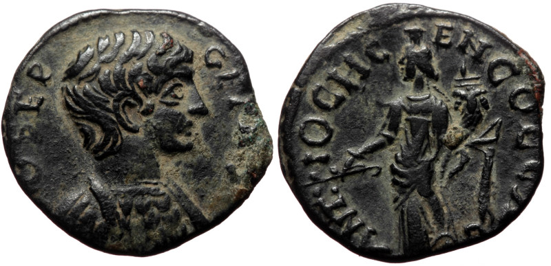 Pisidia, Antiochia AE (Bronze, 21mm, 5.05g) Geta (Caesar, 198-209).
Obv: PO SEP ...