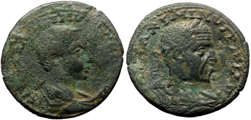 Cilicia, Ninica-Claudiopolis AE (Bronze, 32mm, 14.92g) Maximinus I and Maximus a...