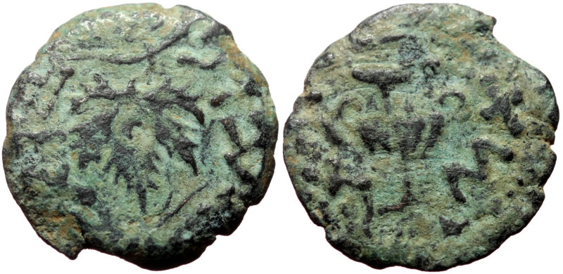 Judaea, Jewish War (66-70 CE) AE Prutah (Bronze, 16mm, 1.99g) Jerusalem, year 2 ...