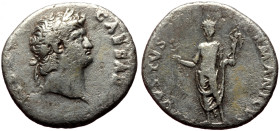 Nero (54-68) AR Denarius (Silver, 3.07g, 17mm) Rome, 64-65. 
Obv: NERO CAESAR, laureate head right 
Rev: AVGVSTVS GERMANICVS, Nero, radiate and togate...