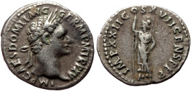 Domitian (81-96) AR Denarius (Silver, 19mm, 3.26g) Rome, 95-96. 
Obv: IMP CAES DOMIT AVG GERM P M TR P XV, Laureate head of Domitian to right. 
Rev: I...