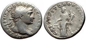 Trajan (98-117) AR Denarius (Silver, 3.08g, 19mm) Rome, 103-112.
Obv.: IMP TRAIANO AVG GER DAC P M TR P, Laureate head r.
Rev.: COS V P P S P Q R OPTI...