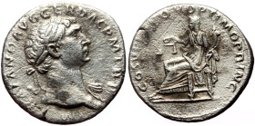 Trajan (98-117) AR Denarius (Silver, 18mm, 2.71g) Rome, 103-112.
Obv.: IMP TRAIANO AVG GER DAC P M TR P, Laureate head r.
Rev.: COS V P P S P Q R OPTI...