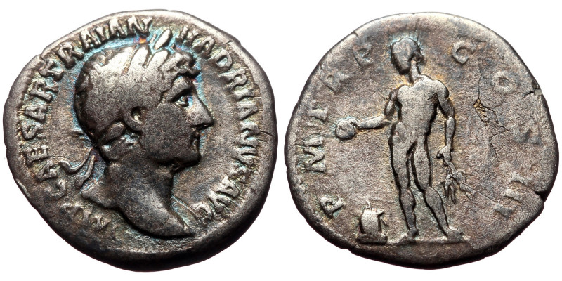 Hadrian (117-138) AR Denarius (Silver, 2.82g, 18mm) 119-122. 
Obv: IMP CAESAR TR...