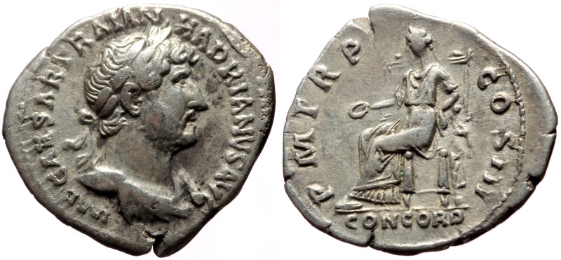 Hadrian (117-138) AR Denarius (Silver, 3.19g, 20mm) Rome, 119-122, 
Obv: IMP CAE...