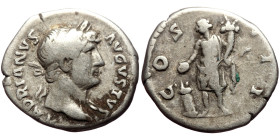 Hadrian (117-138) AR Denarius (Silver, 3.14g, 18mm). Rome, 124-128. 
Obv: HADRIANVS AVGVSTVS, laureate bust right, slight drapery 
Rev: COS III, Geniu...