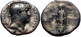 Hadrian (117-138) AR Denarius (Silver, 2,92g, 17mm)
Obv: HADRIANVS AVGVSTVS, Laureate head of Hadrian, right.
Rev: COS III, Libertas standing left, ho...