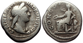 Sabina (Augusta, 128-136/7) AR Denarius (Silver, 2.95g, 18mm) Rome, 128-134. 
Obv: SABINA AVGVSTA HADRIANI AVG P P, draped bust right, wearing stephan...