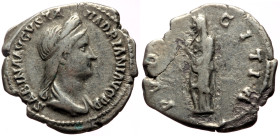 Sabina (Augusta, 128-136/7) AR Denarius (Silver, 18mm, 2.80g) Rome. 
Obv: SABINA AVGVSTA HADRIANI AVG P P, Diademed and draped bust of Sabina to right...