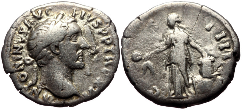 Antoninus Pius (138-161) AR Denarius (Silver, 18mm, 2.76g) Rome, 153 
Obv: ANTON...