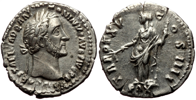 Antoninus Pius (138-161) AR Denarius (Silver, 19mm, 2.98g) Rome, 151-152. 
Obv: ...