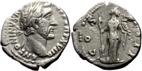 Antoninus Pius (138-161) AR denarius (Silver, 17mm, 2.62g) Rome, 154-155. 
Obv: ANTONINVS AVG PI-VS P P TR P XVIII, laureate head of Antoninus right 
...
