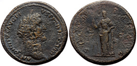 Antoninus Pius (138-161) AE Sestertius (Bronze, 24.51g, 32mm) Rome.
Obv: ANTONINVS AVG PIVS P P TR P COS III, Laureate head right.
Rev: SECVRITAS AVG ...