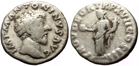 Marcus Aurelius (161-180) AR denarius (Silver, 17mm, 3.40g) Rome, 162-163. 
Obv: IMP M ANTONINVS AVG, bare head of Marcus Aurelius right 
Rev: PROV DE...
