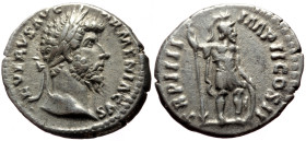 Lucius Verus (161-169) AR Denarius (Silver, 18mm, 3.54g)
Obv: L VERVS AVG ARMENICVS, Head of Lucius Verus right, 
Rev: TRP IIII IMP II COS II, Mars st...
