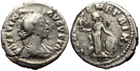 Faustina II (147-175) AR Denarius (Silver, 2.96g, 20mm) Rome, 161-175
Obv: FAVSTINA – AVGVSTA Draped bust r., hair waved and coiled on back of head. 
...