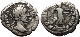 Commodus (177-192) AR Denarius (Silver, 2,45g, 18mm) Rome, 183-184.
Obv: M COMMODVS ANTON AVG PIVS, laureate head to right
Rev: TR P VIIII IMP VI CO...